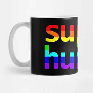 Super Human Rainbow Typography Mug